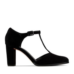Black Clarks Kaylin 85 T Bar Women's Heels Shoes | CLK124JQI