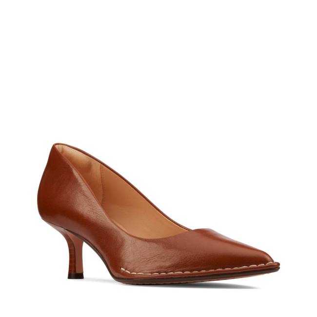 Brown Clarks Thorna55 Court Women's Heels Shoes | CLK734FTS